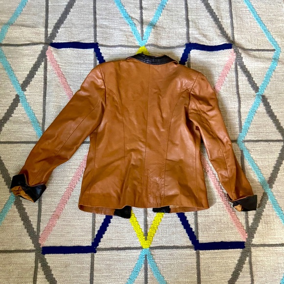 vera pelle brown leather jacket - Picture 2 of 4